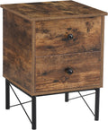 Vintage 2 Drawer End Table with Metal Frame H30031