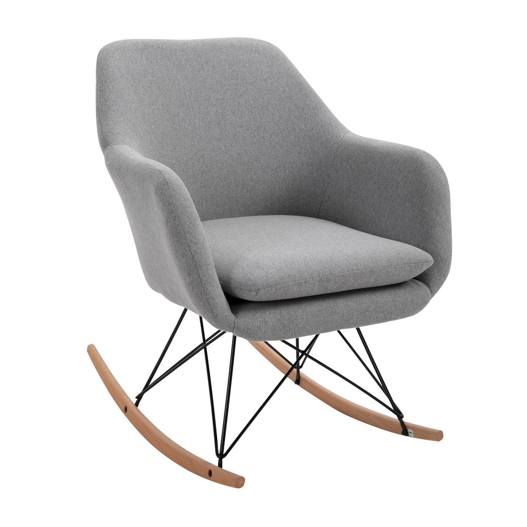 Pink Fabric Rocking Chair with Backrest A7759