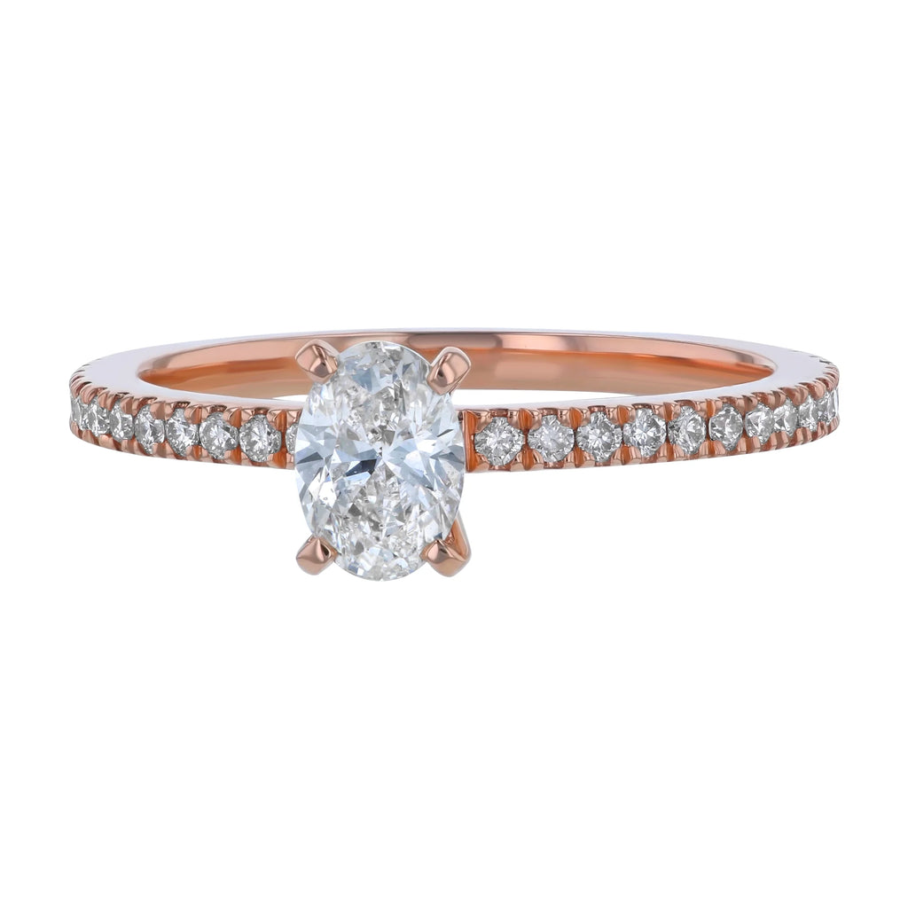 14K Rose Gold 3/4 cttw. Oval-cut Engagement Ring F864731