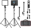 2PCs Bi-Color LED Panel Light with Light Stand M71314