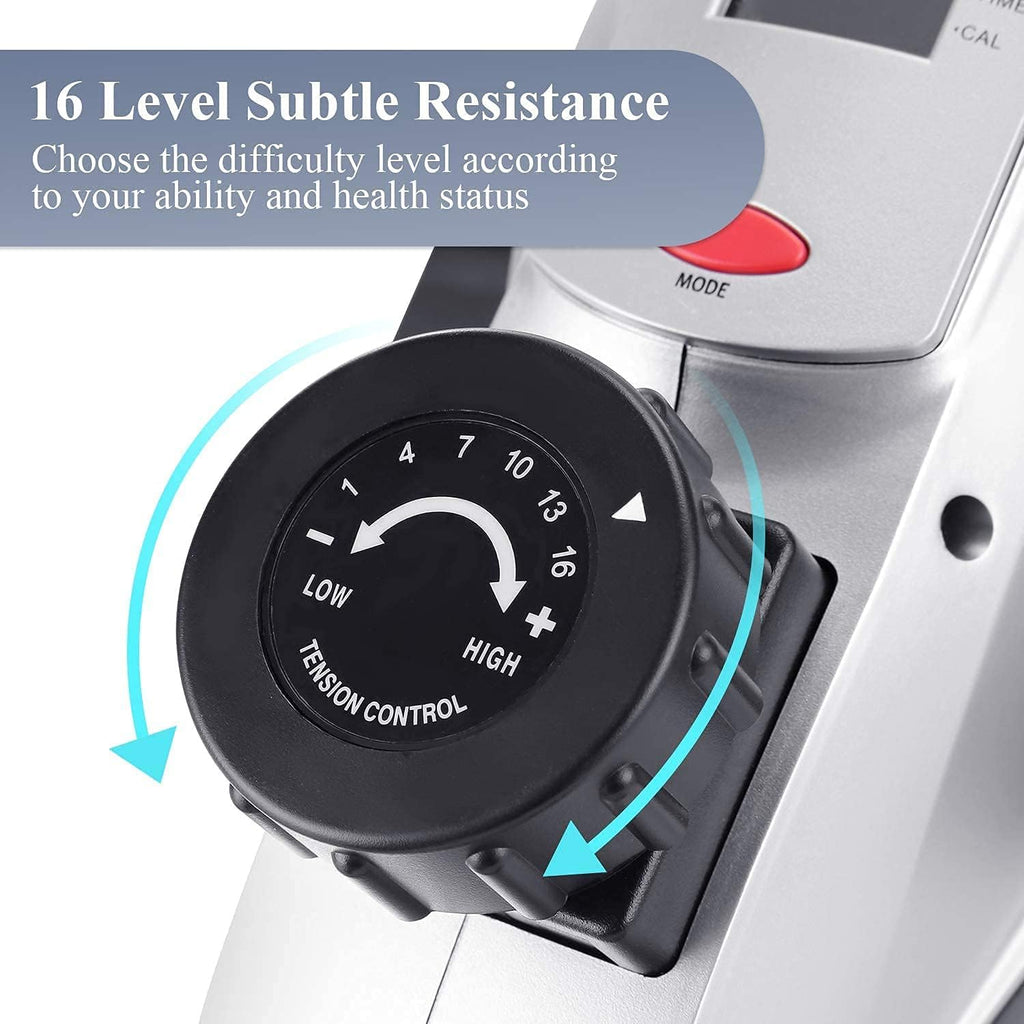 Magnetic Exercise Bike Pedal Exerciser with LCD Monitor and Resistance Bands P412