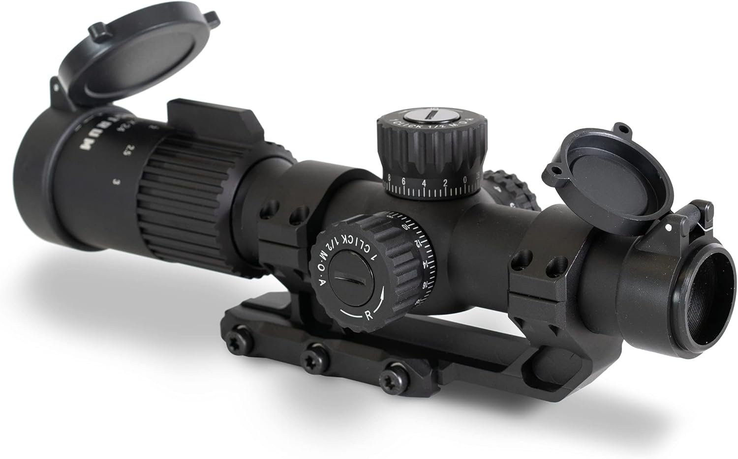 1-3x24 First Focal Plane Rifle Scope with Illuminated MOA Reticle and Offset Cantilever Mount I47653