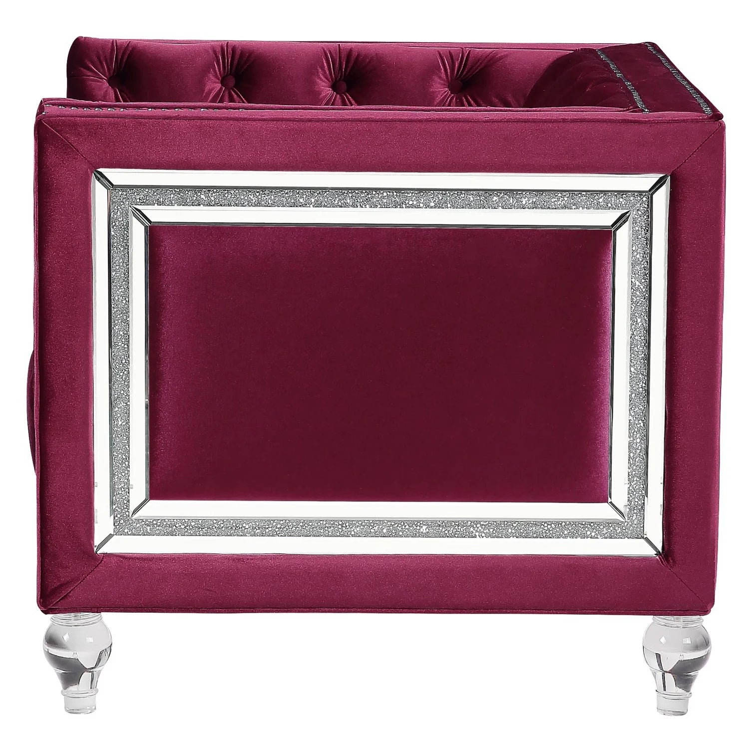 Burgundy Sofa with 2 Pillows E6954