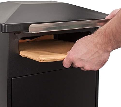 Black Freestanding Parcel Drop Mail Box with Lockable Compartment S690