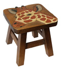 Carved Stained Wood Step Stool A788