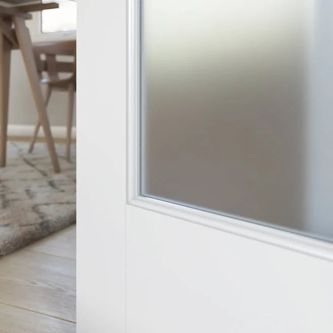 Frosted Glass Solid Wood Core French Interior Door Slab O388