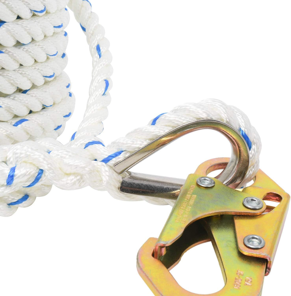 5/8 Inch 150ft Fall Protection Vertical Lifeline Rope with Snap Hook P69952