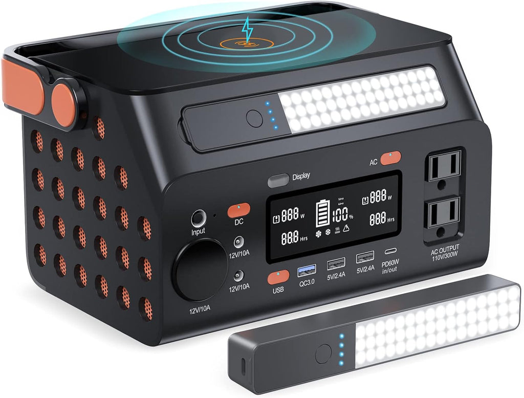 Portable Power Station 296Wh Lithium Battery 110V Pure Sine Wave AC Outlet M54749