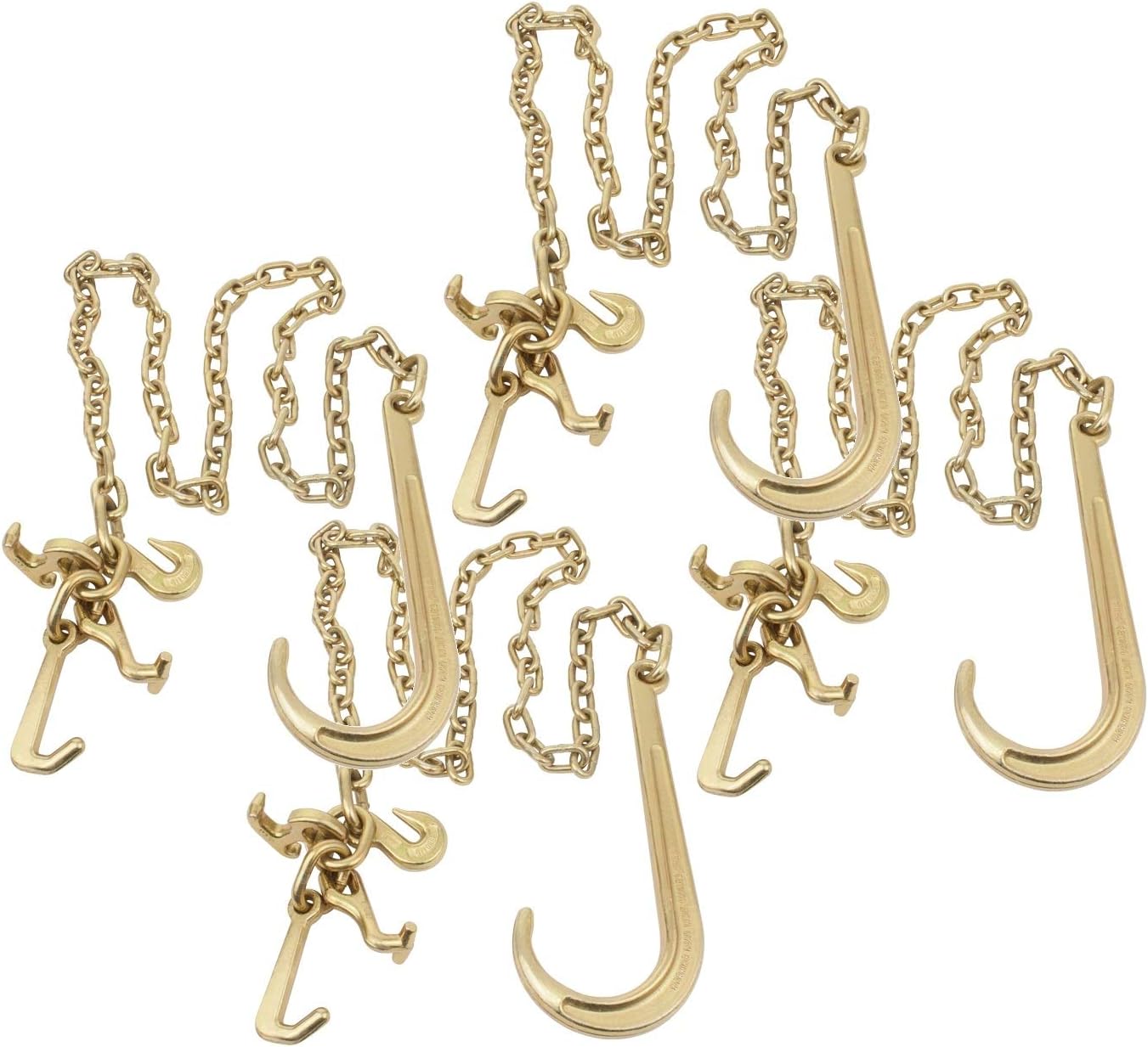 5/16" x 6' Long Shank J Hook Tow Chain with Grab Hook J812728