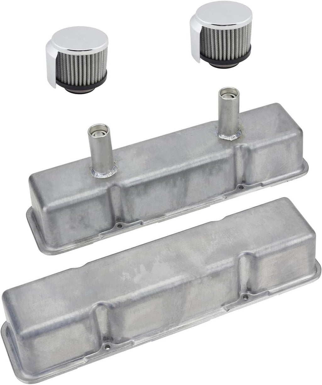 Chrome Aluminum Valve Covers with Shielded Breathers N1497