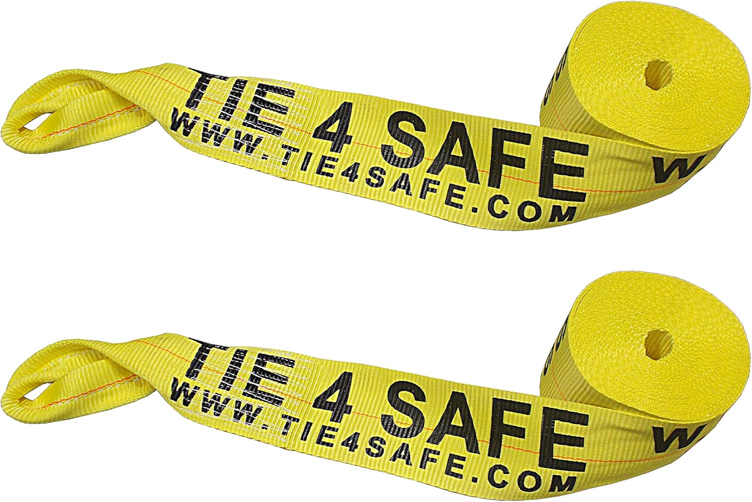 4 x 30' Heavy Duty Twisted Loop Winch Strap Tie Down (Red, 10 - Pack) T431429