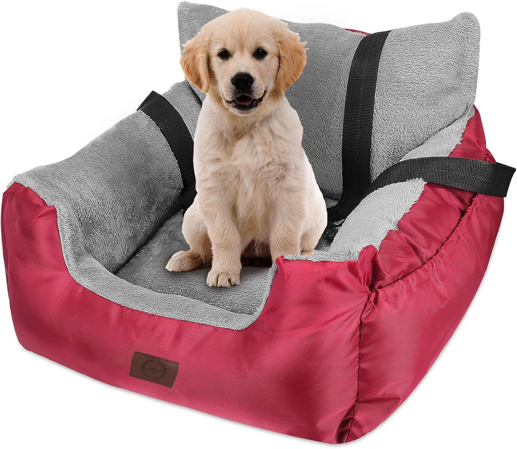 Dog Car Seat with Storage Pocket and Clip-On Safety Leash N49928