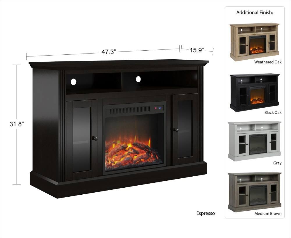 Black Fireplace TV Console R919194