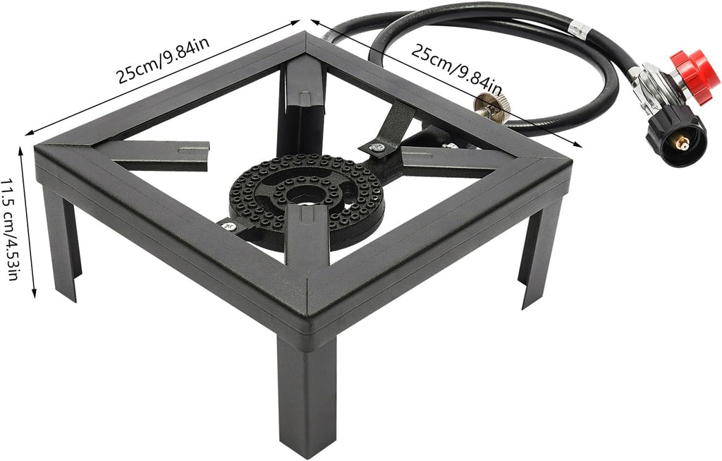 Portable Single Burner Propane Gas Stove with Adjustable Regulator Hose A919