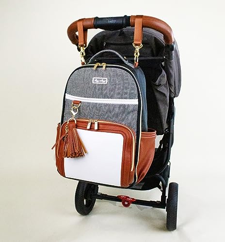 Large Capacity Black Diaper Bag Backpack with 19 Pockets and Changing Pad U561874