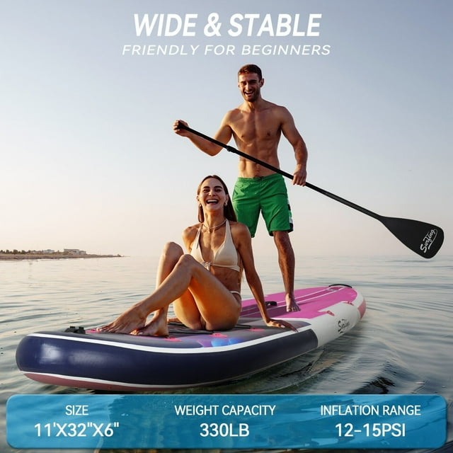 Pink Inflatable Stand up Paddleboard with Kayak Seat Repair Kit Pump Z2344