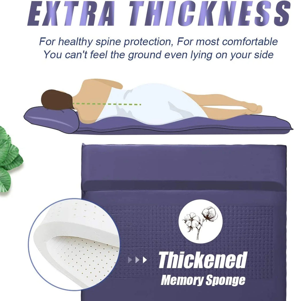 Navy Large Double Self Inflating Sleeping Pad with Pillow S49505