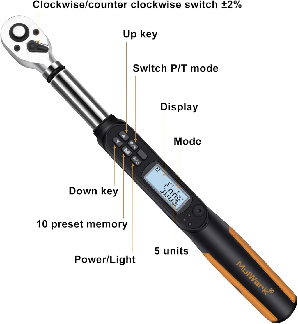 3/8 Digital Torque Wrench with Storage Case Y5819