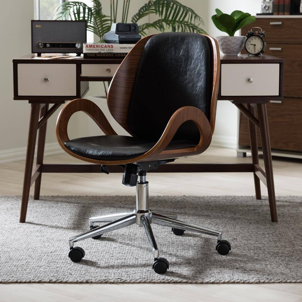 Walnut/Black Modern Office Chair A334046