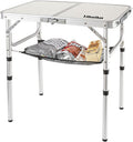 Adjustable Height Portable Folding Camping Table with Aluminum Legs Y2772