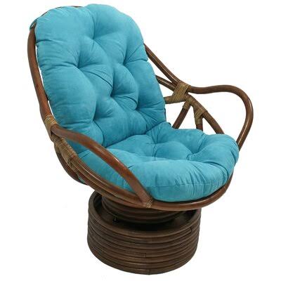 Aqua Blue Rattan Swivel Papasan Chair G36909