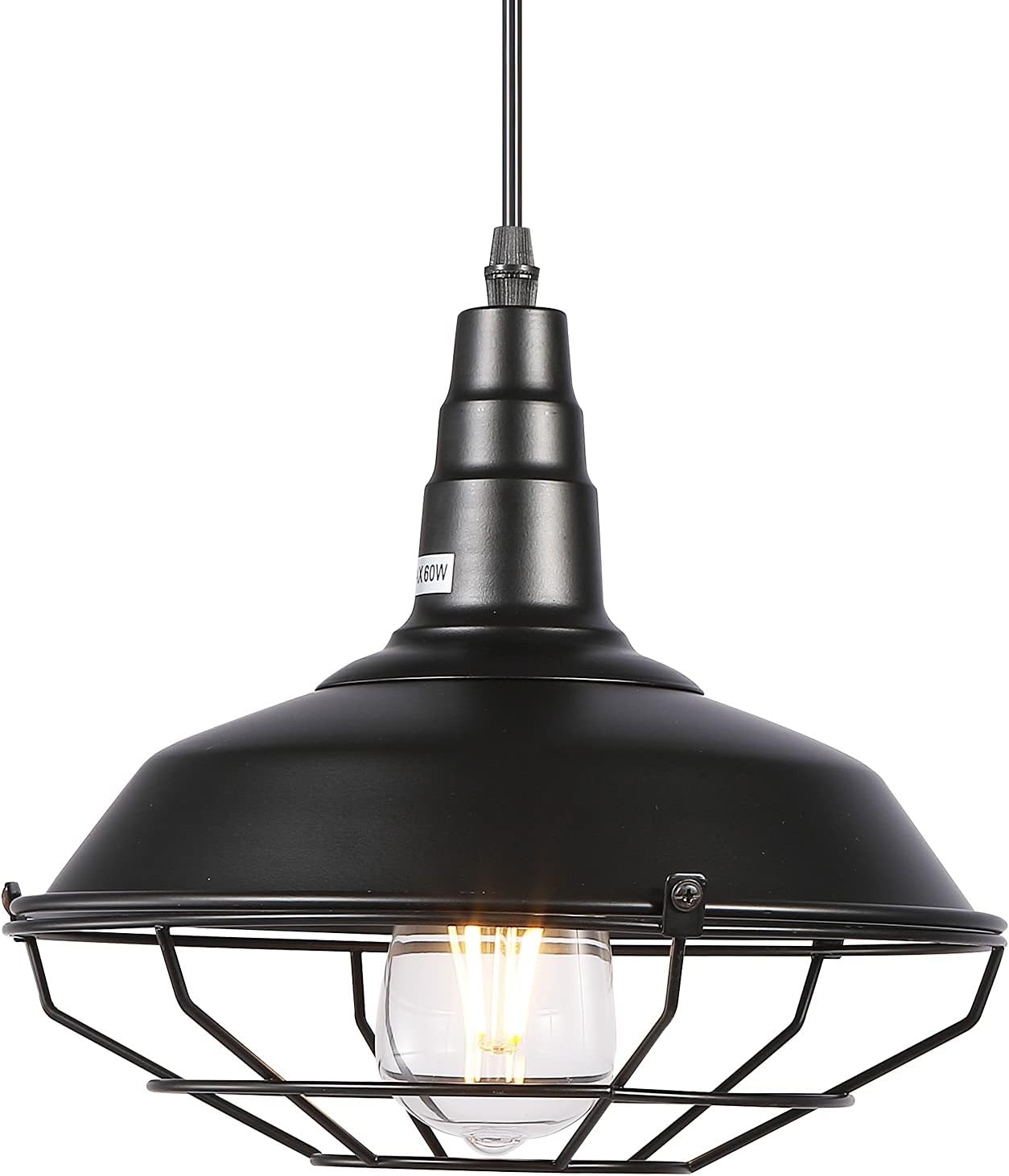 2 Pack Black Metal Wire Cage Plug in Pendant Light P402253
