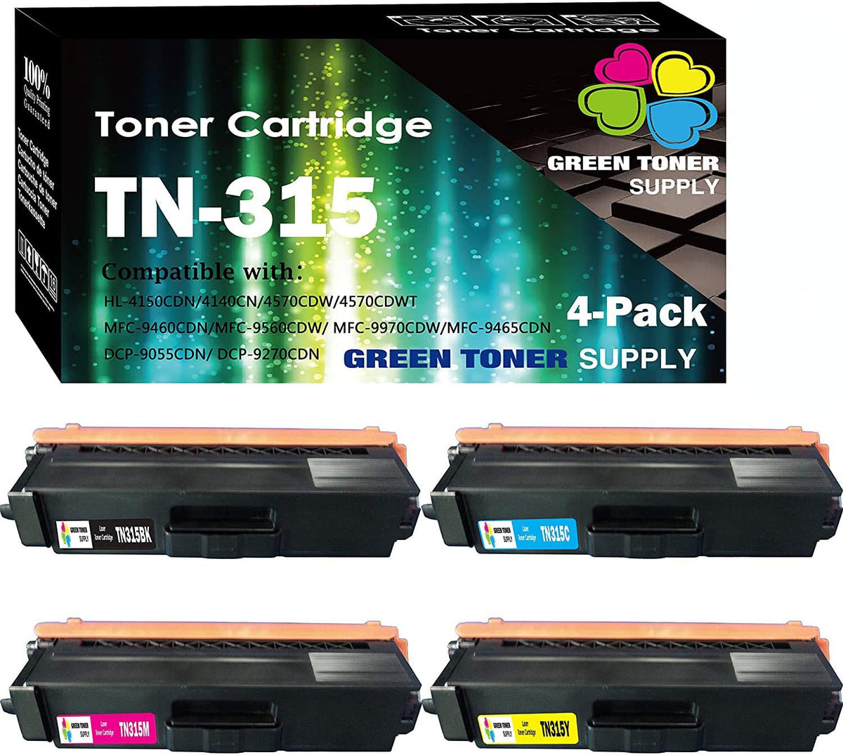 Compatible Toner Cartridge Set of 4 for Brother Printer P4635