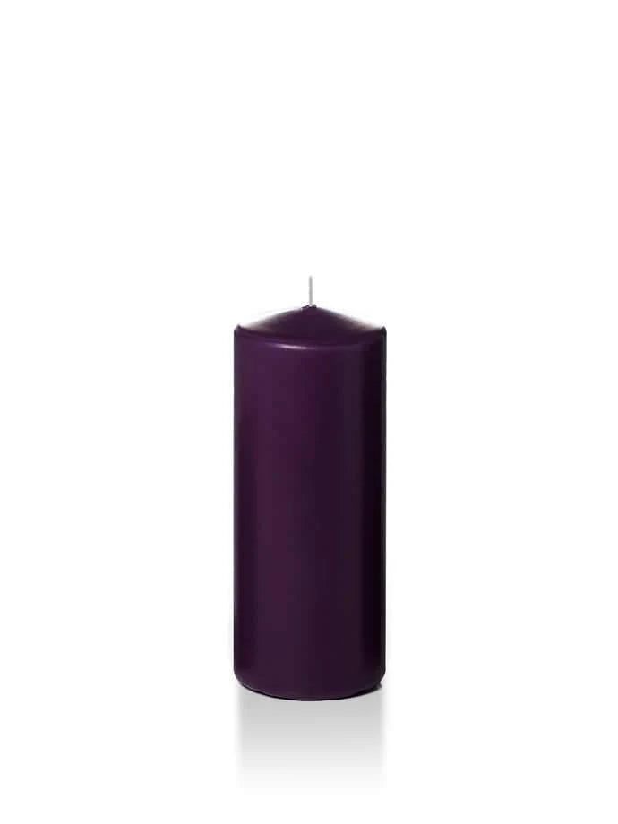 16 Pc Slim Pillar Candles Dark Purple Z83804