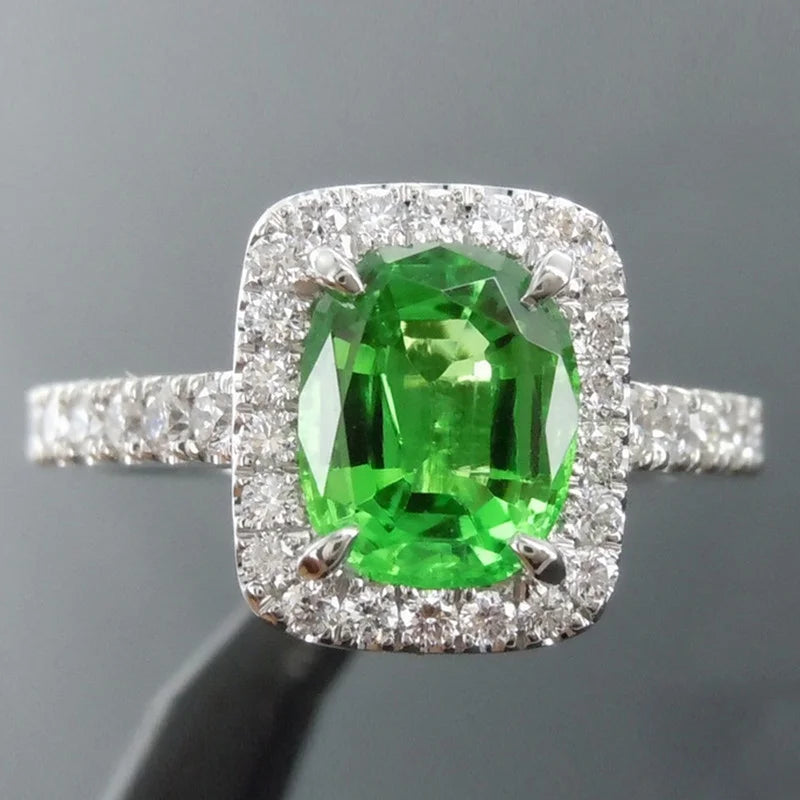 14K White Gold Cushion Cut Halo Engagement Ring O765061