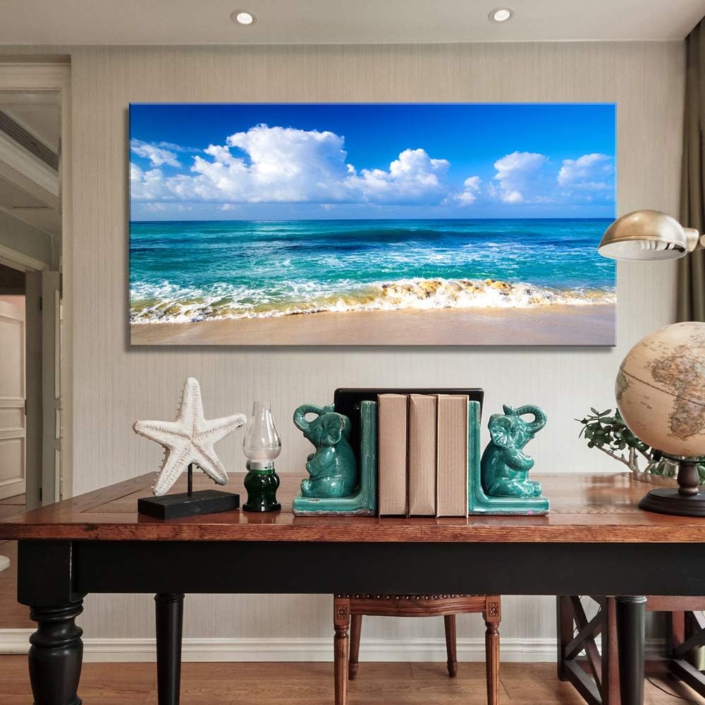 Blue Seascape Giclee Canvas Prints Wall Art 20x40inch x 1 Pcs U8126