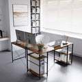 95.2 inch L Shaped Desk with Shelves R98408