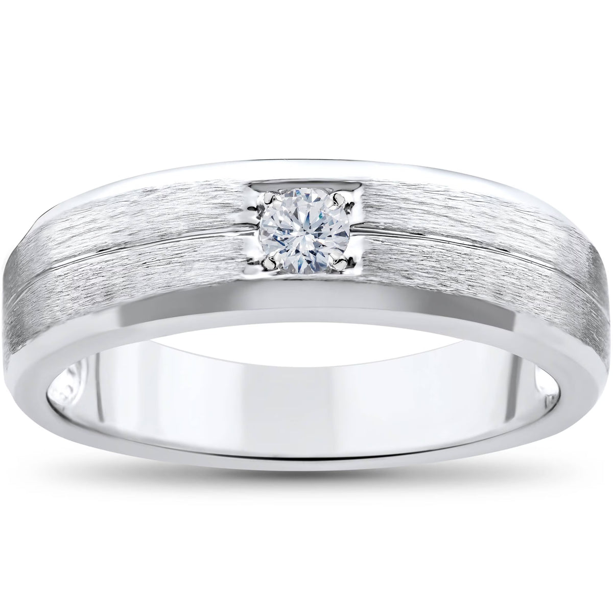 White Gold Solitaire Diamond Wedding Ring Y7149