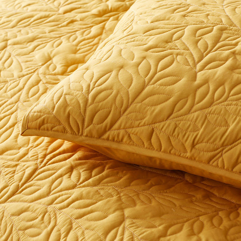 Mini Leaf Cotton Quilt Sun Yellow Size FQ Z658