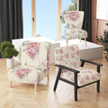 Pink Flowers and Grey Leaf Upholstered Accent Chair B309123
