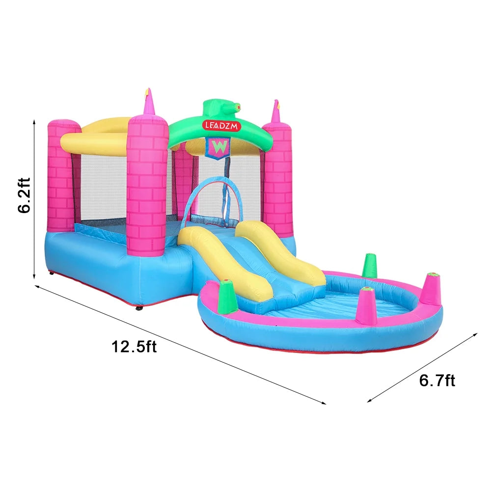 12.5' x 6.7' x 6.2' Inflatable Bounce House with 350W Air Blower M393616