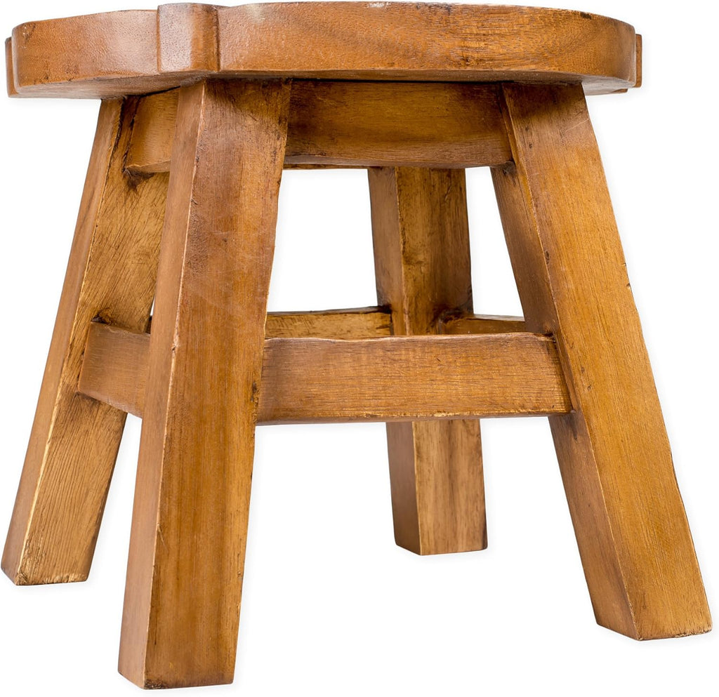 Hand Carved Acacia Hardwood Decorative Short Stool U471