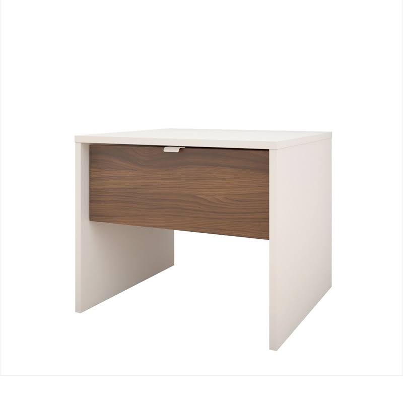 4 Piece Twin Size Bedroom Set Walnut White X804926