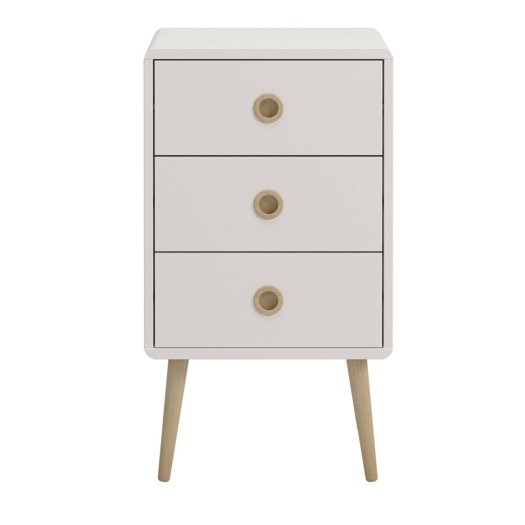 White Oak-finish Wood 3-Drawer Chest U59826