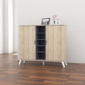 Oak and Grey Wood Storage Cabinet P98044