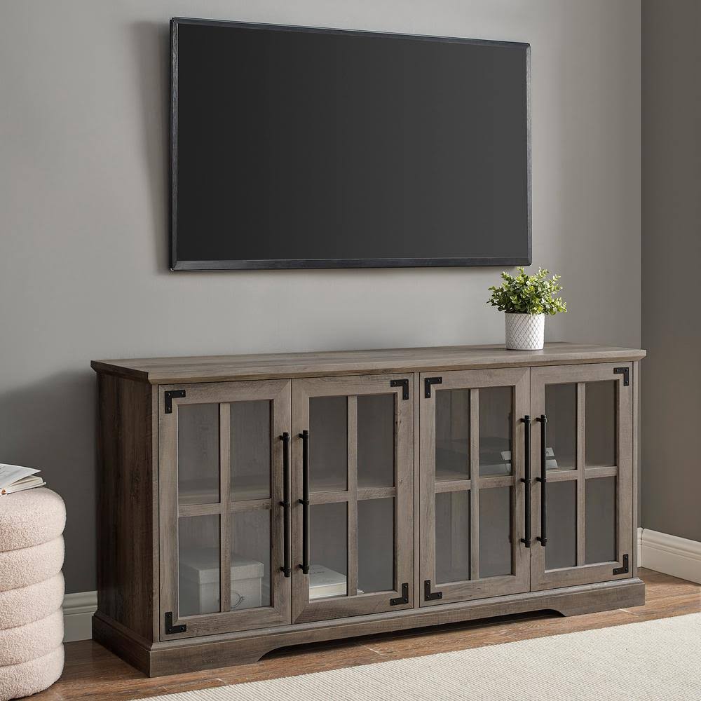 White 60 inch 2 Door Media Cabinet E869374