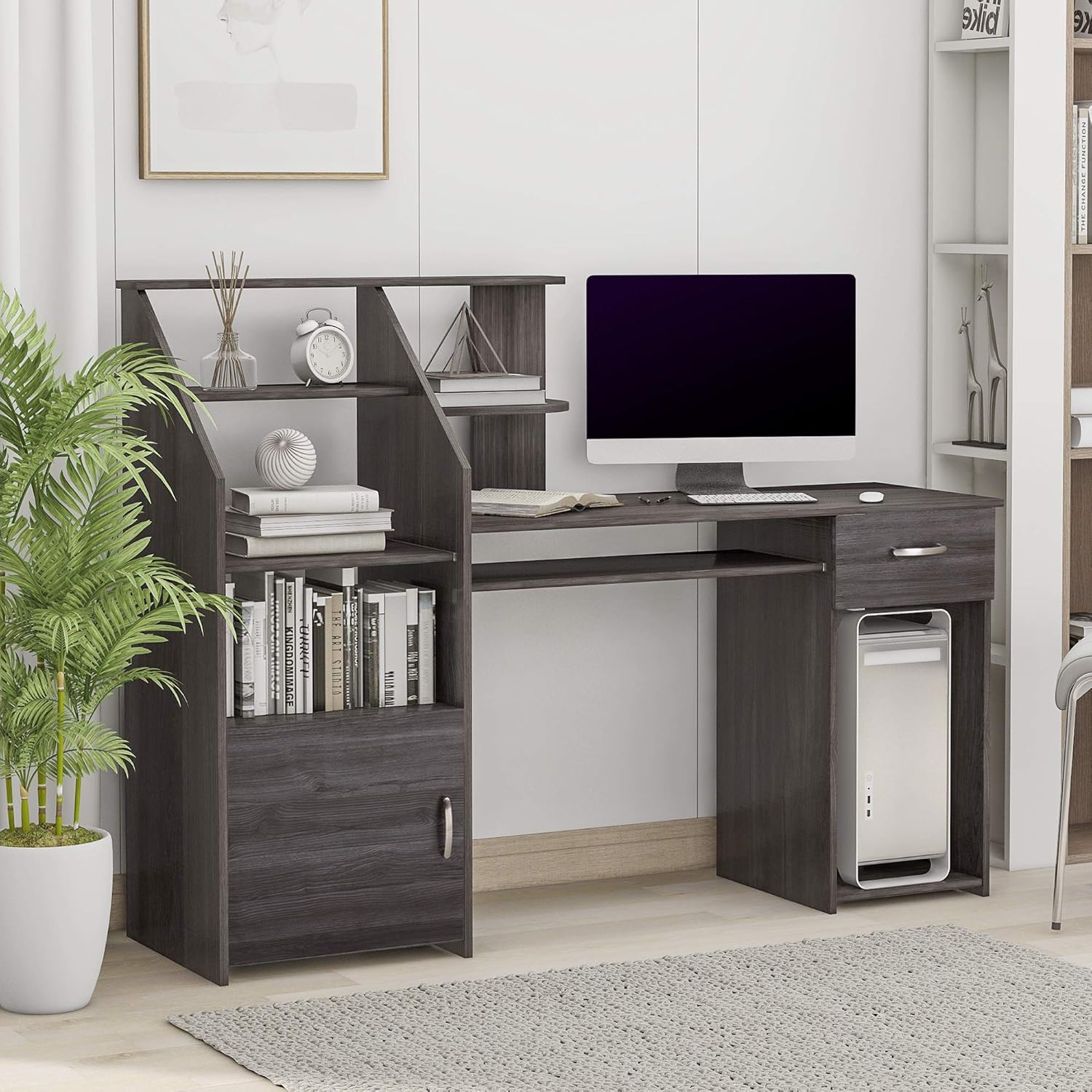 Computer Desk with Cabinet and Storage Drawer V94598