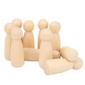 10Pcs Unfinished Wooden Peg Dolls for Kids DIY Craft 75mm / 3.0in H573532