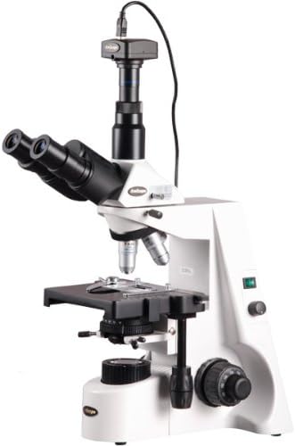 Digital Trinocular Compound Microscope, 40X-2500X Magnification, Infinity Objectives, 1.3MP Camera S737
