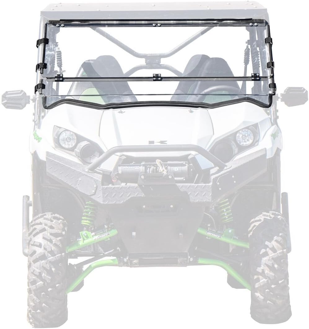 Scratch Resistant Flip/Fold 2-in-1 Windshield for Kawasaki Teryx C469