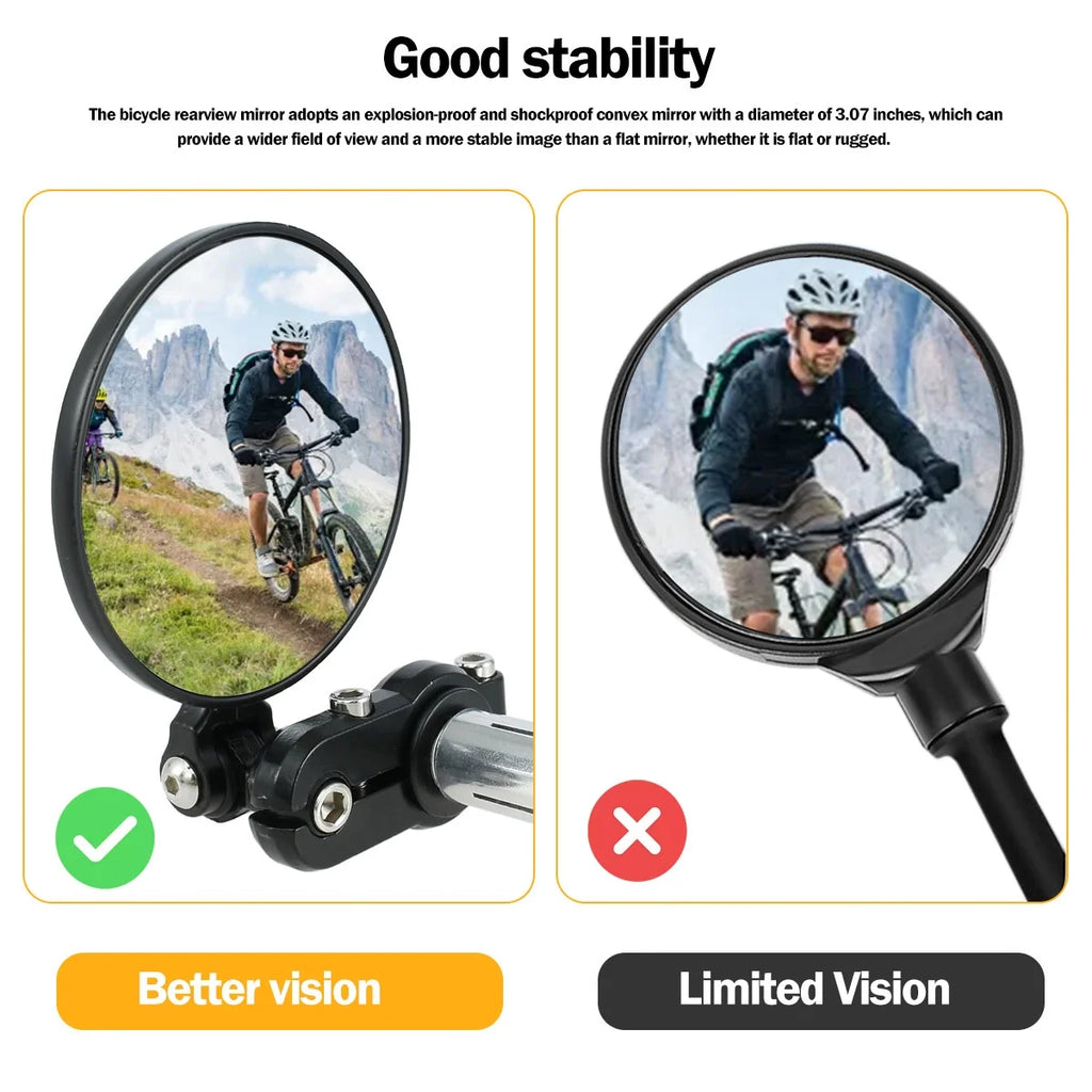 2Pcs Adjustable Foldable Bicycle Handlebar Rearview Mirrors W81503