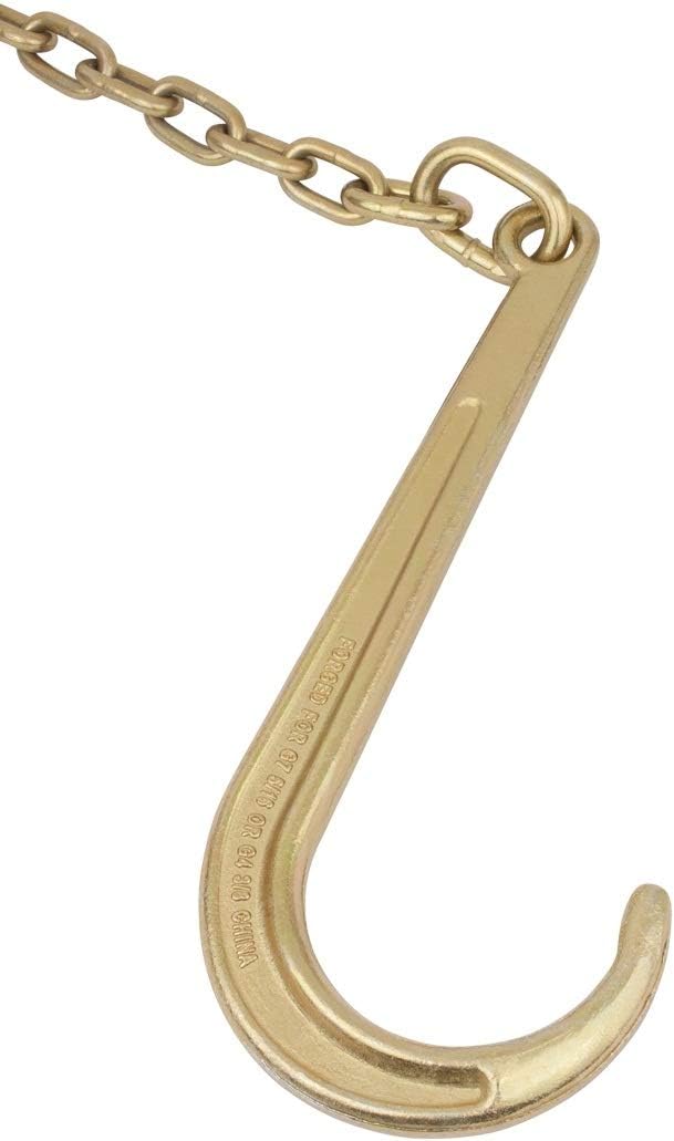 5/16" x 6' Long Shank J Hook Tow Chain with Grab Hook J812728