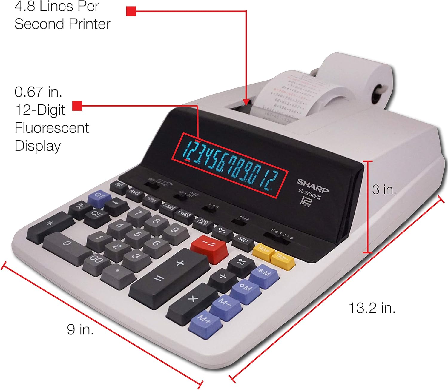 12 Digit Commercial Printing Calculator J743