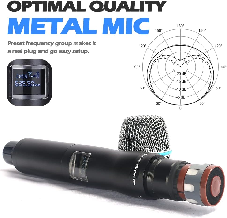 UHF Dual Handheld Wireless Microphones, Pack of 2 J6252
