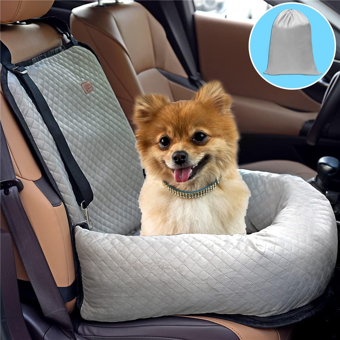 Gray Dog Car Seat Pet Travel Safety Seat X205