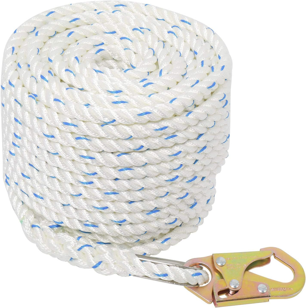 5/8 Inch 150ft Fall Protection Vertical Lifeline Rope with Snap Hook P69952